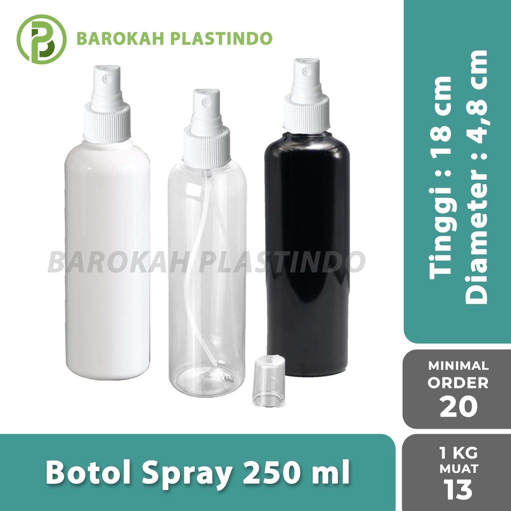 Botol Spray 250 ml (MINIMAL 20 PCS) / Botol Plastik 250 ml / Botol Hand Sanitizer 250 ml / Botol Par