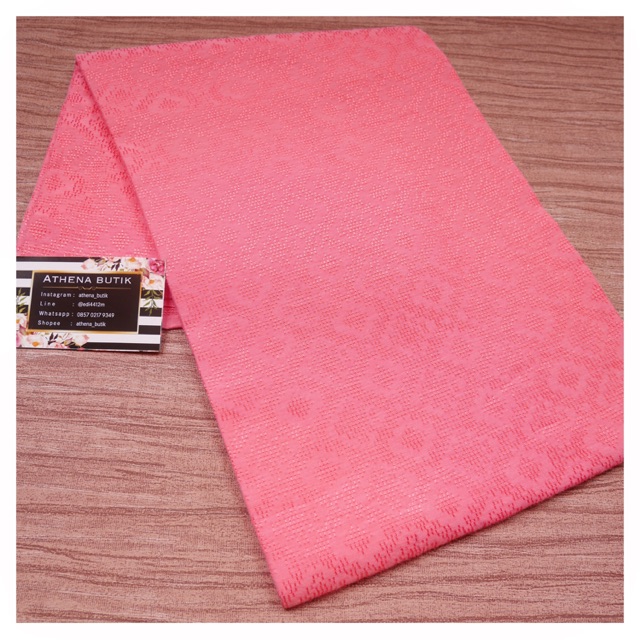 Kain Batik Dolbi Dolby Dobi Dobby Doby Embos Kebaya Encim Pastel Polos Atasan Salem Pink Peach Tulis