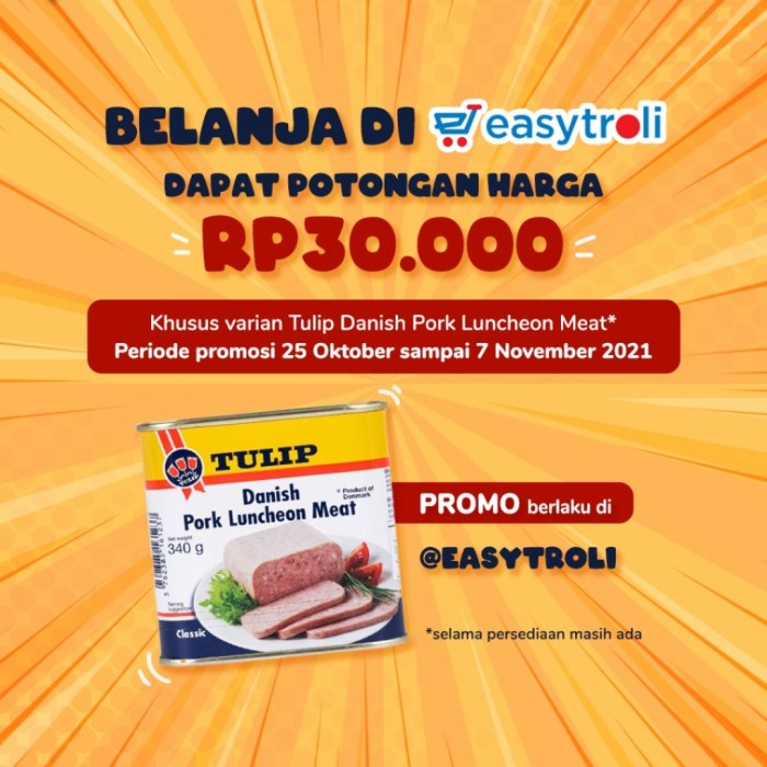 

Gg01Hh Tulip Danish Pork Luncheon Meat 340 Gr Classic Ds01Gkk