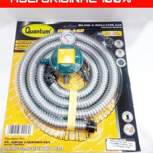 SELANG GAS REGULATOR QUANTUM QRL 142 PAKET SELANG GAS + REGULATOR SNI