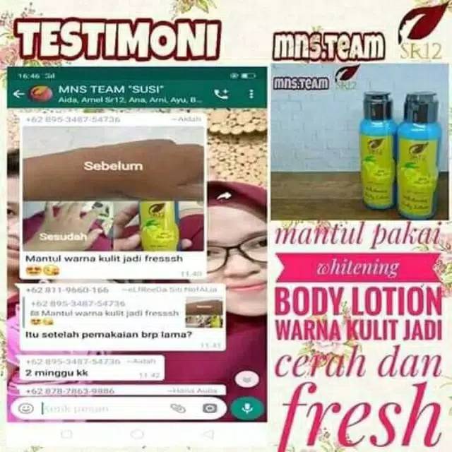 Lightening Body Lotion with SPF 30+++ / Pelindung Tubuh Matahari / Pemutih Badan