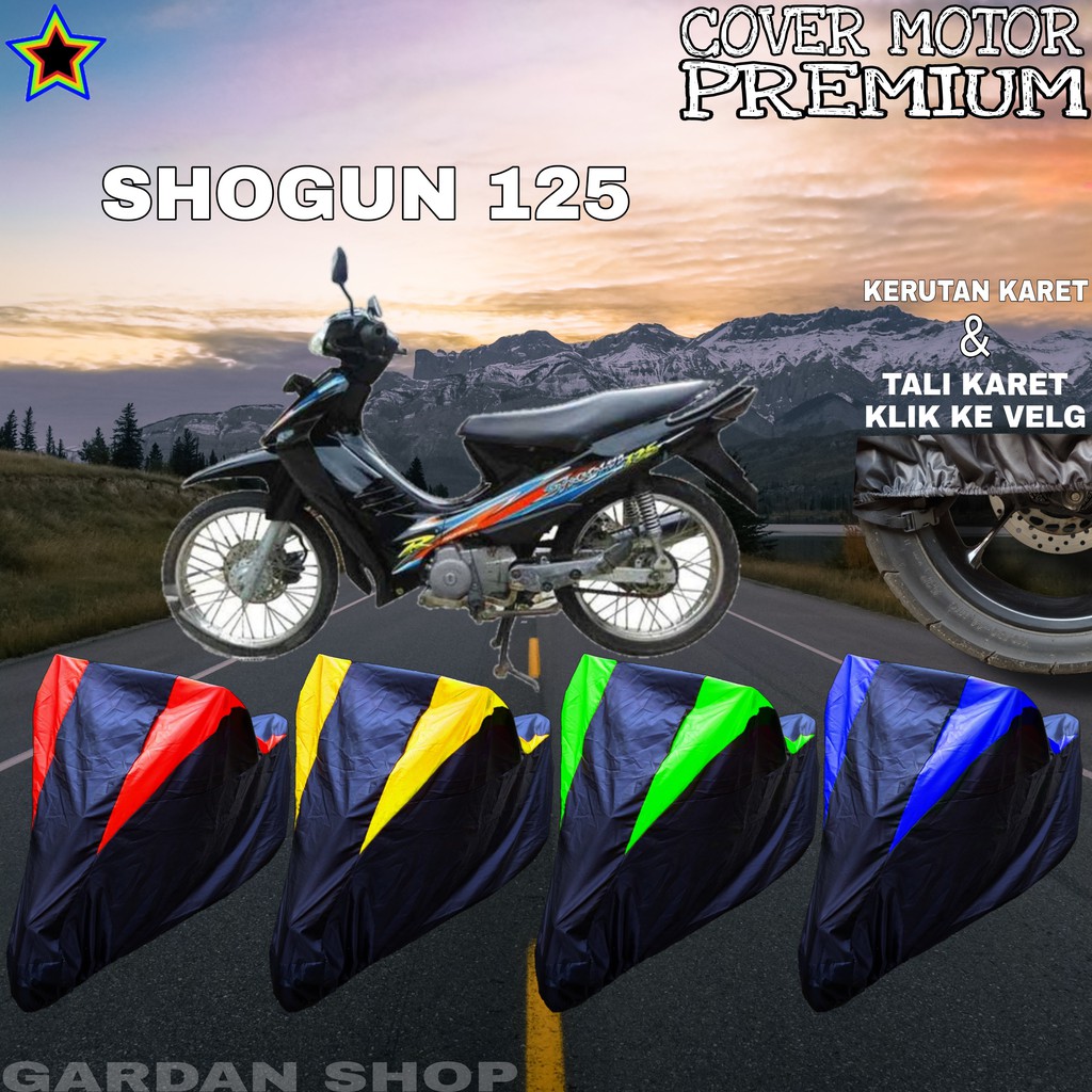 Sarung Motor SHOGUN 125 Hitam KOMBINASI Body Cover Penutup Pelindung Motor Shogun PREMIUM