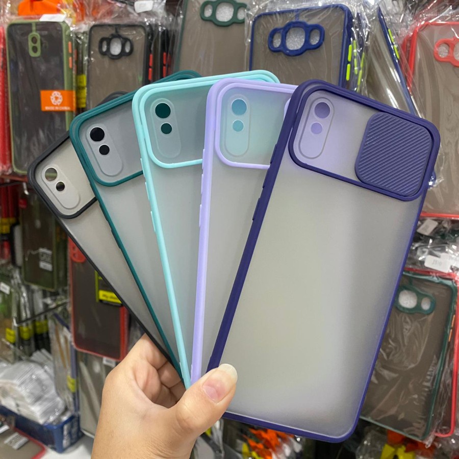 REDMI 9 REDMI 9A REDMI 9C REDMI 9T CASE HARD SLIDE DOFF SLIDING MATTE DOFF TRANSPARAN COLOUR CASING PROTECT CAMERA COVER PELINDUNG KAMERA