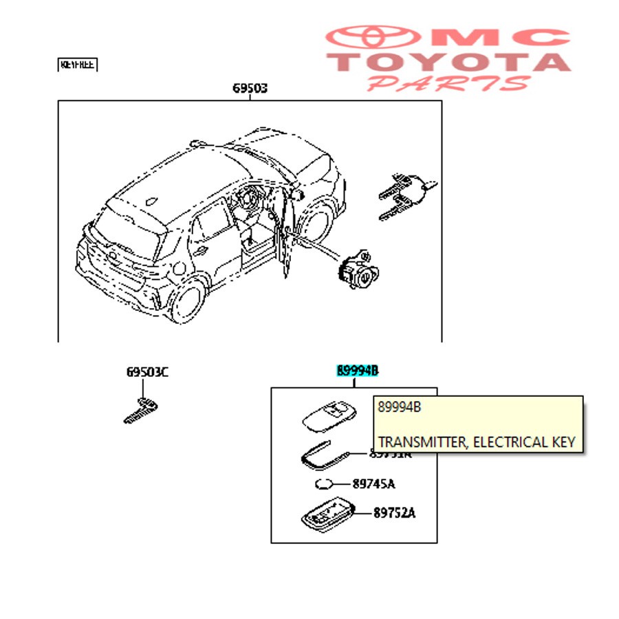 Remote Remot Alarm / Control Original Raize 89994-BZ041