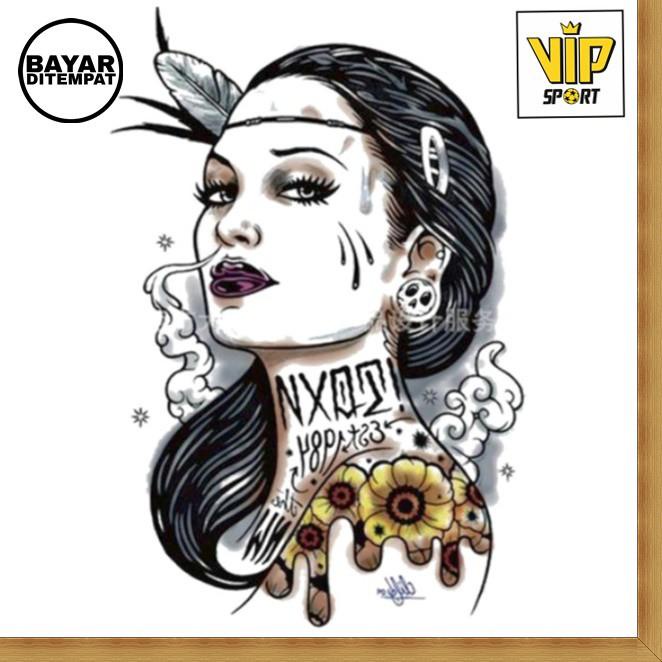 [PRODUK KTLM0] TATO TEMPORER TAHAN AIR WANITA-BUNGA-NAGA SIZE 21x15 Waterproof PRIA/WANITA tahan air