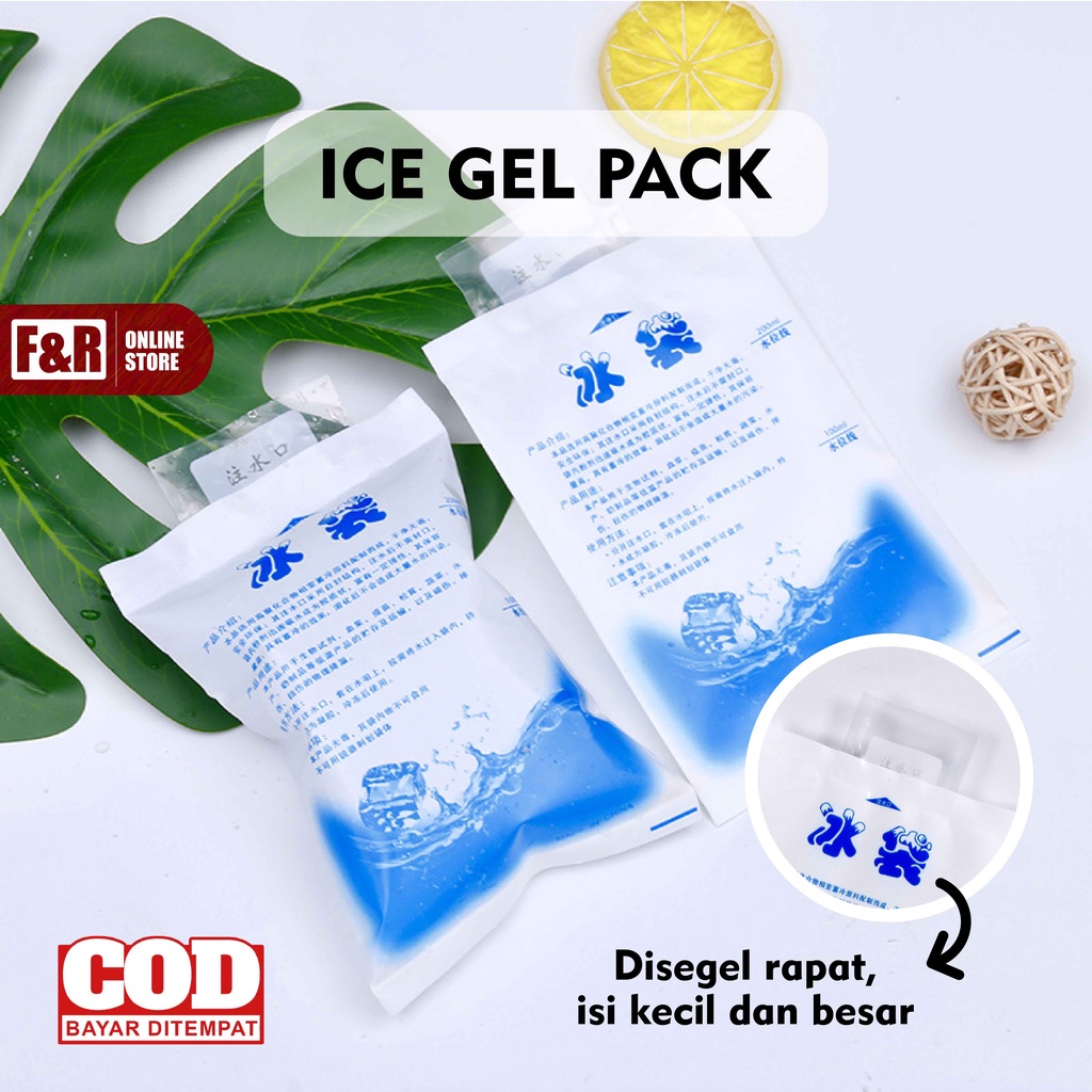 Ice Gel Pack Gabag 200 dan 400 ML Blue Cool Jelly Cooler Bag Kantong Air Es Pendingin Lunch Bag Tas ASI Ice Pack Air Cooler Ice Gell 200ML