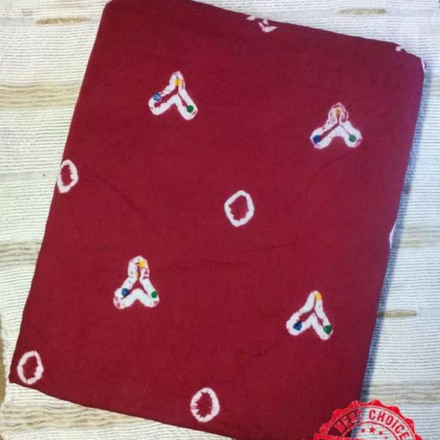 Kain Batik Jumput Jumputan Solo Cengkeh Seragam Kantor Sekolah Warna Merah