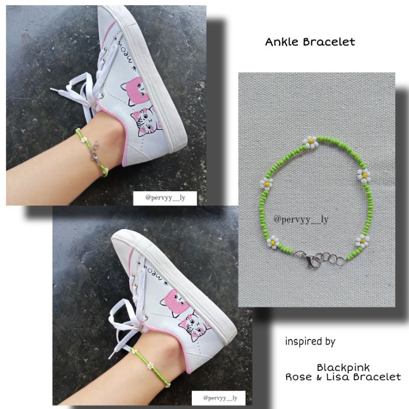 Ankle Bracelet - Gelang Kaki Kpop Style - Korean Ankle Bracelet - Blackpink Lisa Rose - ATEEZ Yunho