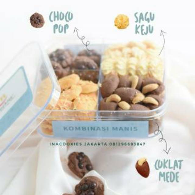 

Ina Cookies Kombinasi Manis Kue Kering Lebaran Kue Lebaran parcel Lebaran Hantaran Puasa