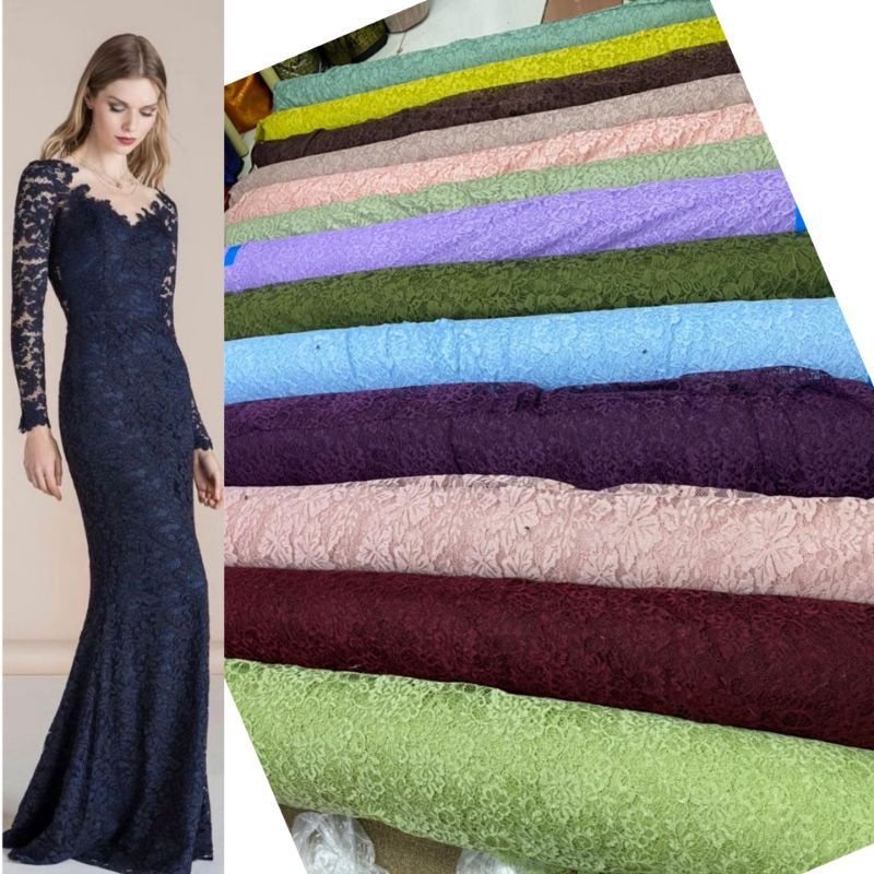 (COD) bahan kain brokat fatmawati/brukat lace cord kebaya/bakal gaun brokat murah