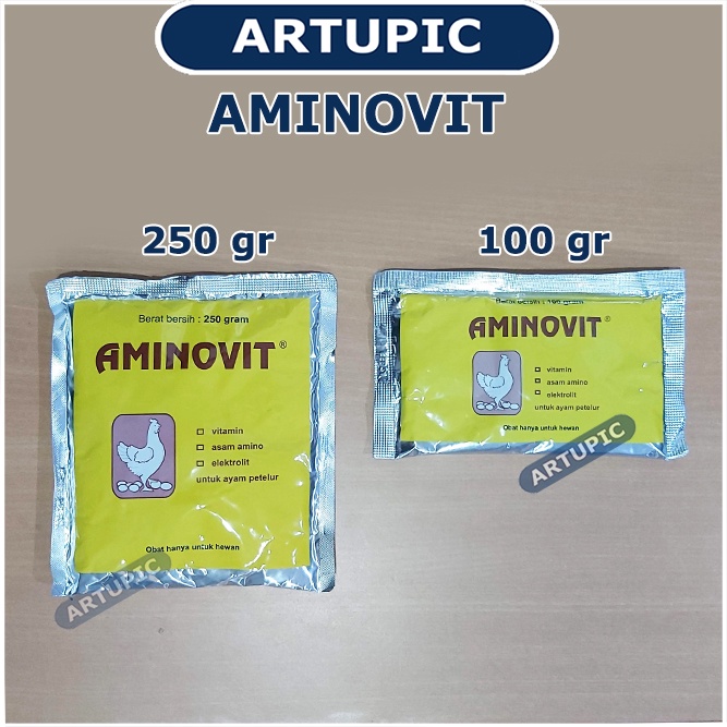 Aminovit 100 gram Vitamin Protein Meningkatkan Produksi Telur Ayam Puyuh Unggas Medion Multivitamin