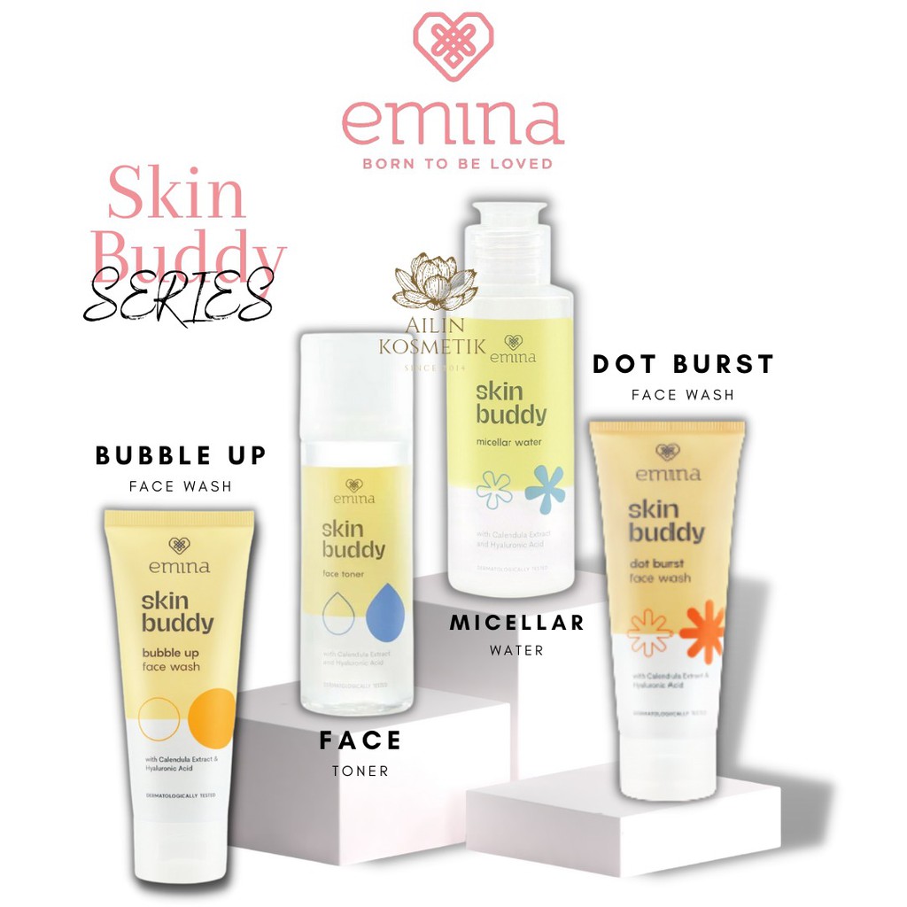 EMINA Skin Buddy Face Wash | Facial Wash Sabun Cuci Muka Micellar Water |Makeup Remover by AILIN