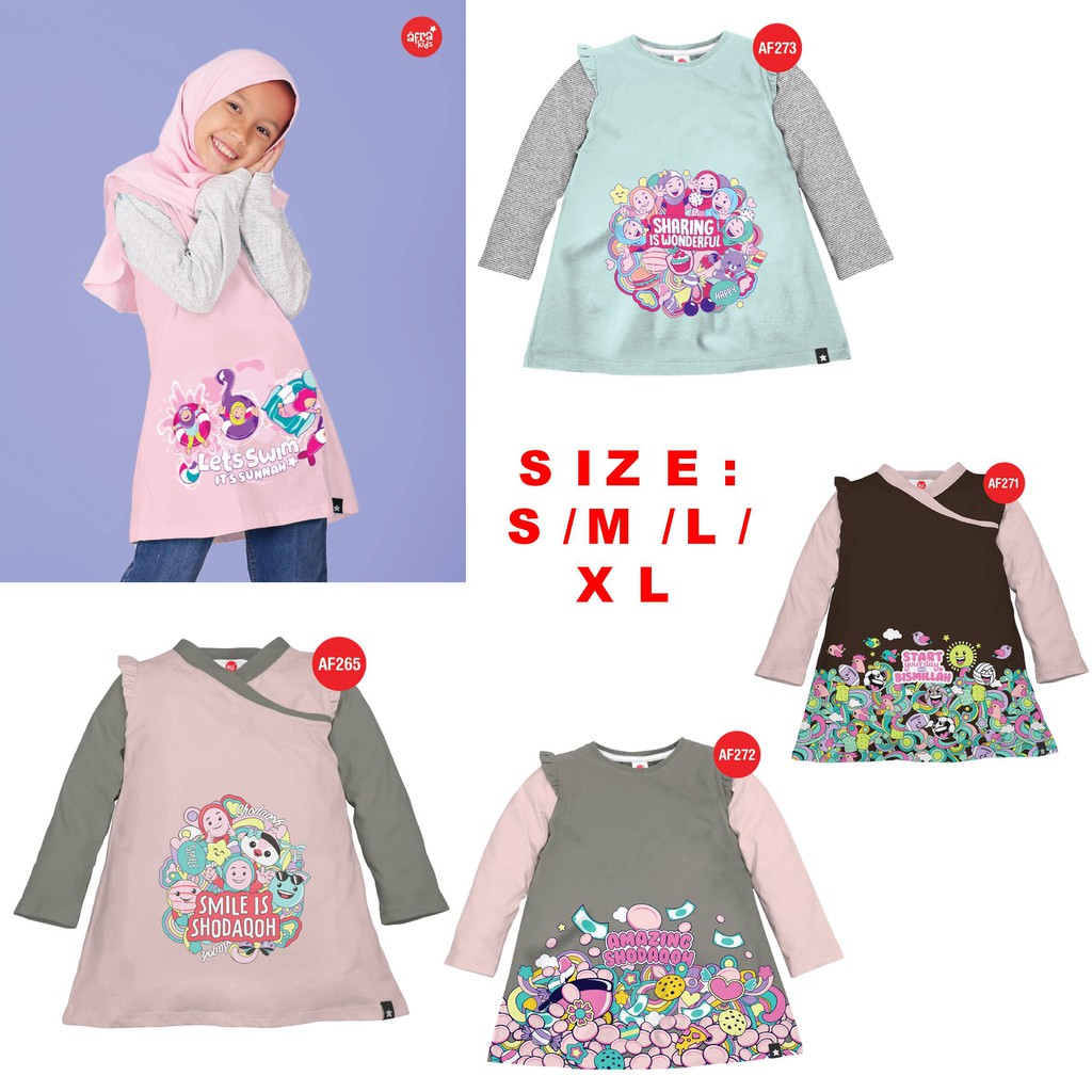 Kaos Tunik AFRAKIDS BEST SELLER  KODE:  AF265  AF271  AF272  AF273  AF291