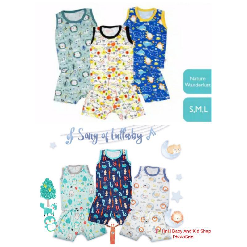 LB020 Libby Setelan Baju Bayi Oblong Kaos Singlet Kutung Kensi Size S M L Travel Universe-1