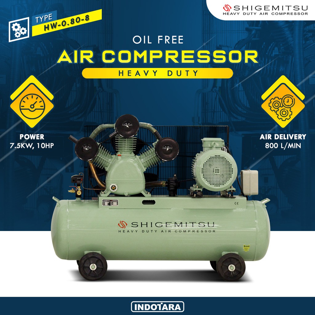 Kompresor Angin Oil Free 10HP 8BAR - HW-0.80/8