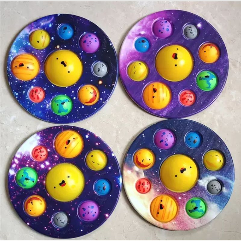 AVELINE Pop It Planet Simple Dimple Fidget Planet / Simple dimple Solar System Toys for Kids Stress/