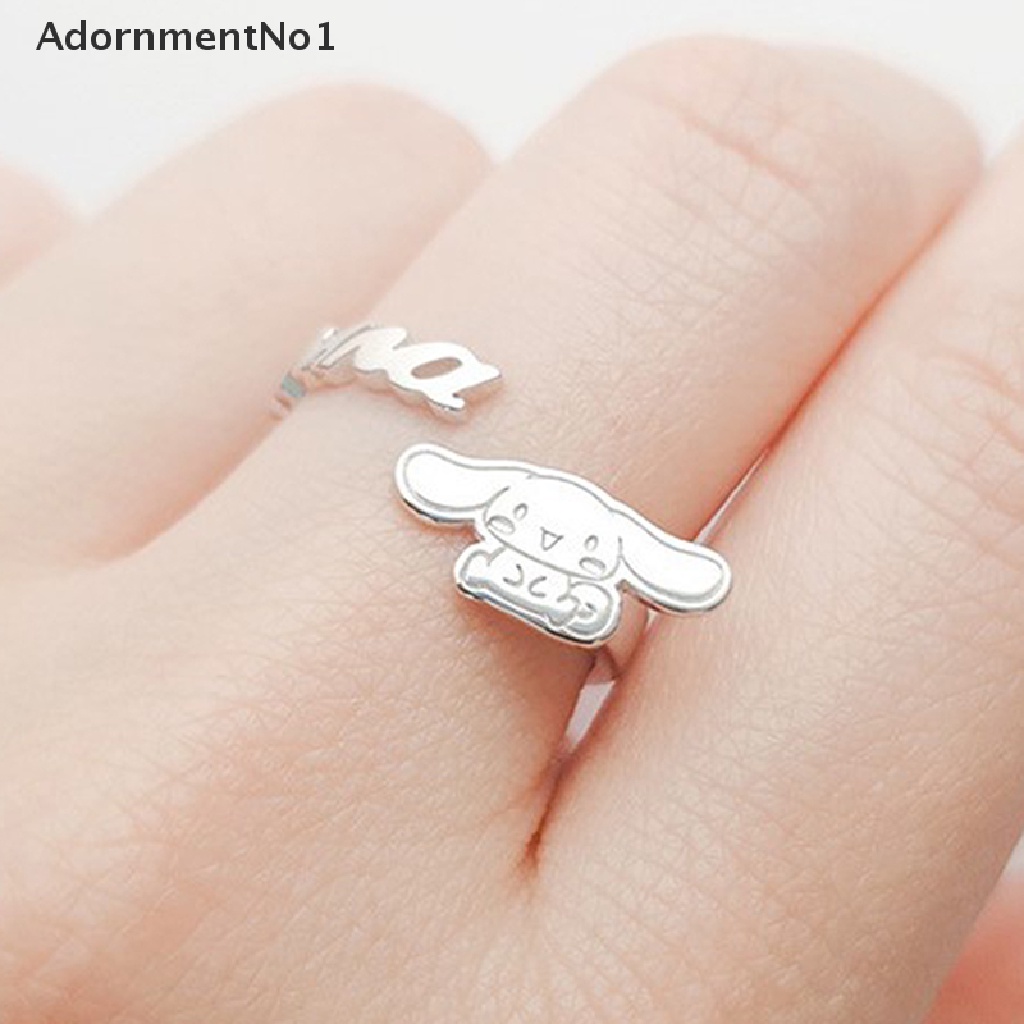 (AdornmentNo1) Cinnamoroll Ring / Cincin Terbuka Motif Kartun Anjing Cinnamoroll Untuk Perhiasan Wanita