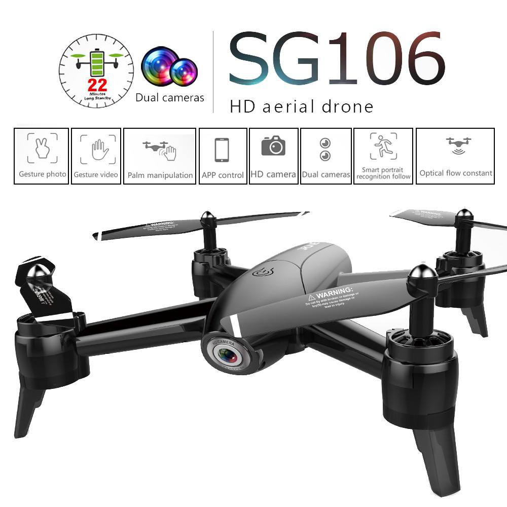 Import SG106 Drone 2.4Ghz 4CH WiFi FPV Optical Flow Dual 720P HD Camera RC Helicopter Follow-up