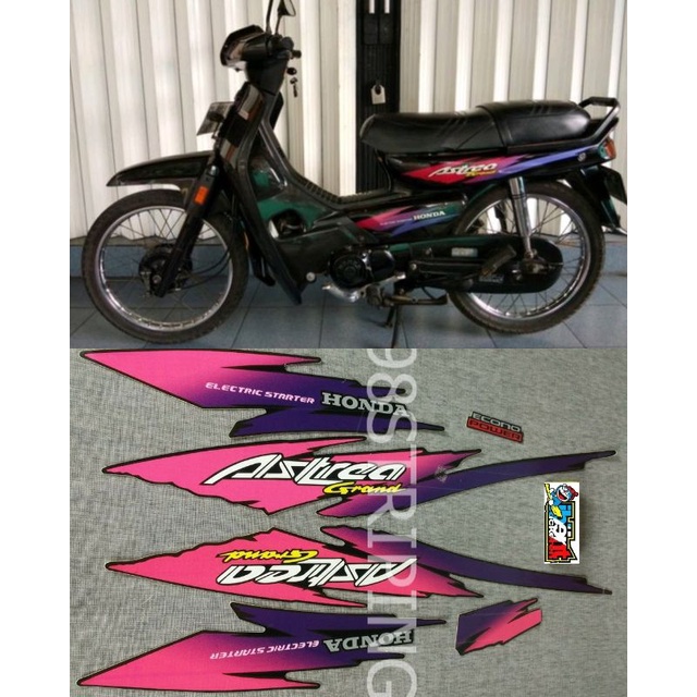 STIKER STRIPING LIS STANDAR ORI HONDA ASTREA GRAND UNGU TAHUN 1994