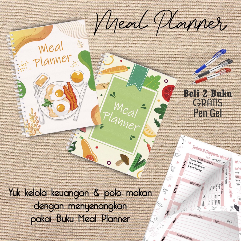 

Artomaringi Meal Planner / Jadwal Menu Hemat Harian Beli 2 Buku Gratis Pen Gel Kode MP10