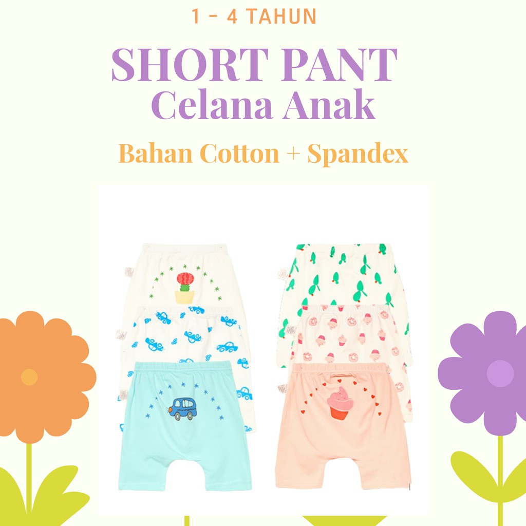 [HI] 2 PCS SHORT PANTS CELANA PENDEK BAYI 1-4 TAHUN  BAHAN PREMIUM