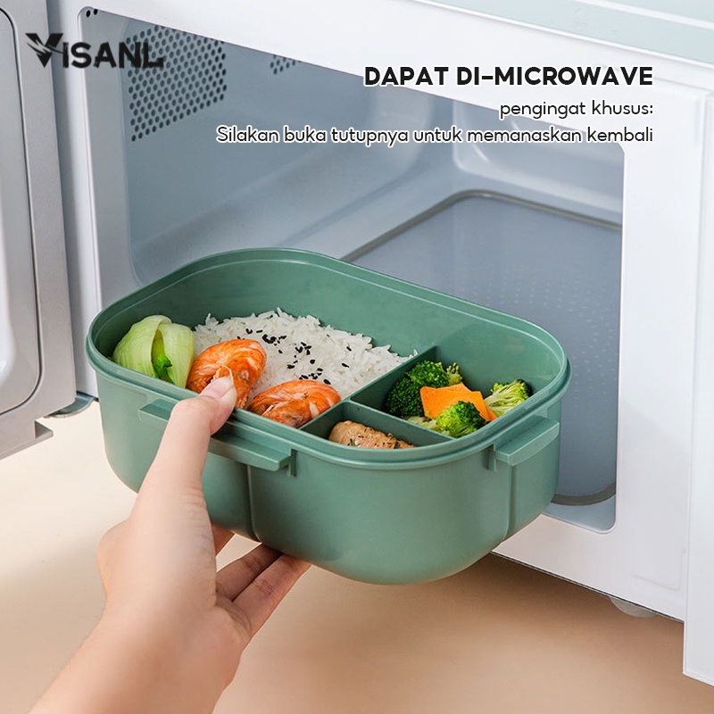 Kotak Bekal Single-Layer Lunch Box Kotak Makan Kapasitas Tempat Bekal Microwavable Anti Tumpah