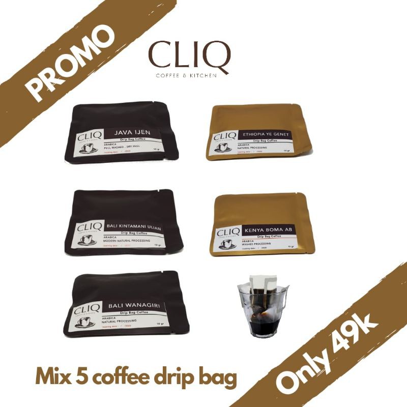 

drip bag filter sachet kopi isi 5 cliq coffee