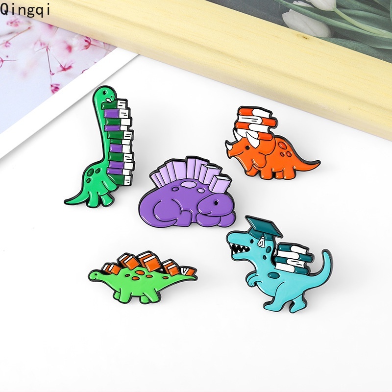 Bros Pin Enamel Bentuk Kartun Dinosaurus Untuk Anak