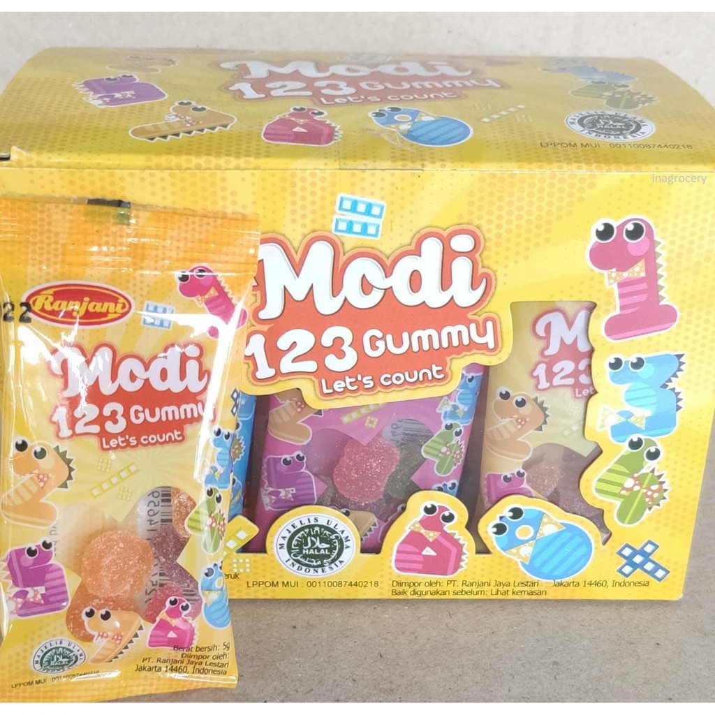 

RANJANI MODI 123 GUMMY JELLY CANDY 30pcs x 5gr