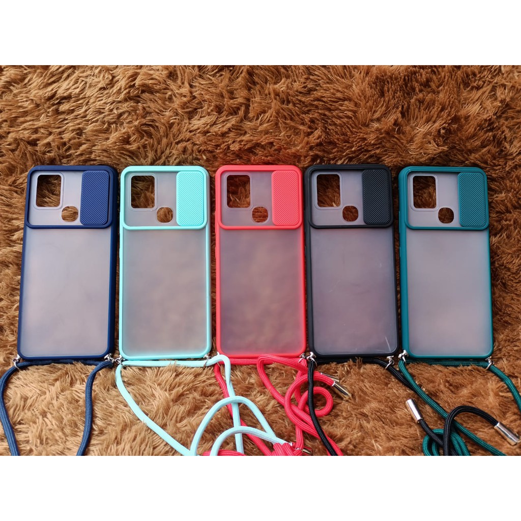 Case Infinix Hot 9 Play Hot 10 Smart 5 Note 8 Tali Slempang Cover Silikon Casing Handphone Soft Case