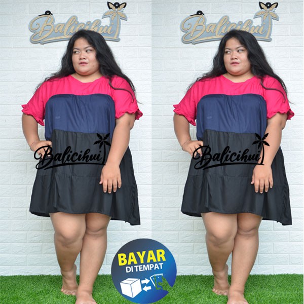 Balicihui Dress Malory Pelangi Jumbo Dress Jumbo Wanita Dress Plus Size Dress Big Size Dress Bali