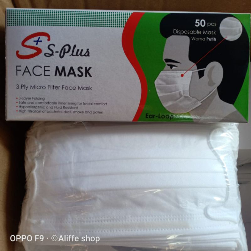 Jual MASKER Putih S plus izin Kemenkes isi 50 pcs | Shopee Indonesia