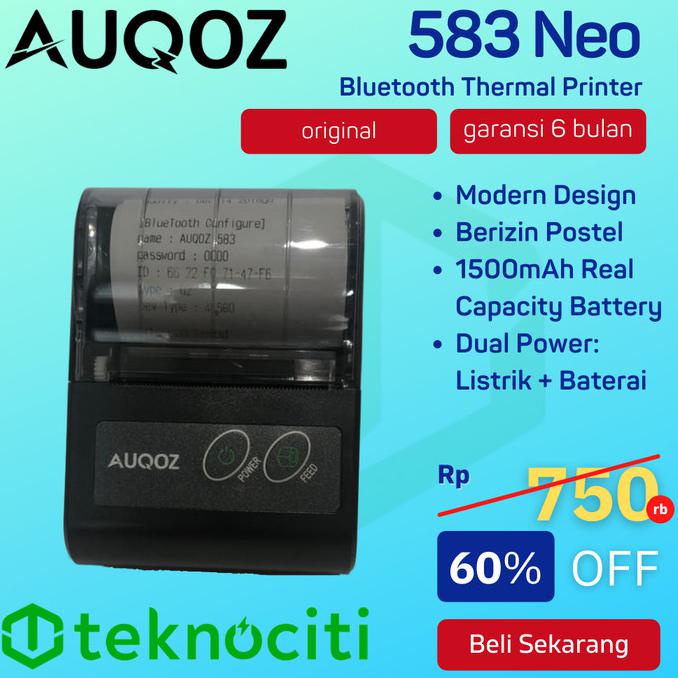 Auqoz 583 Neo Bluetooth Thermal Printer Termal Pos Ppob
