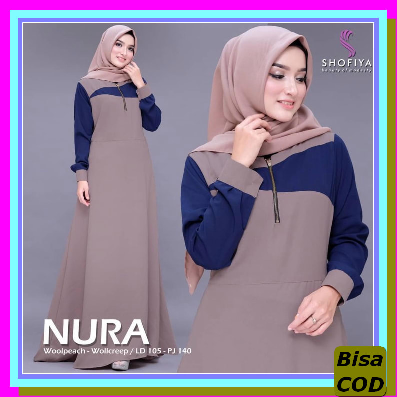 Baju Gamis Jeans Terbaru 2021 Pocketo Model Gamis Kodok Denim Jum YI416 Baju Muslim Wanita Baju Gami