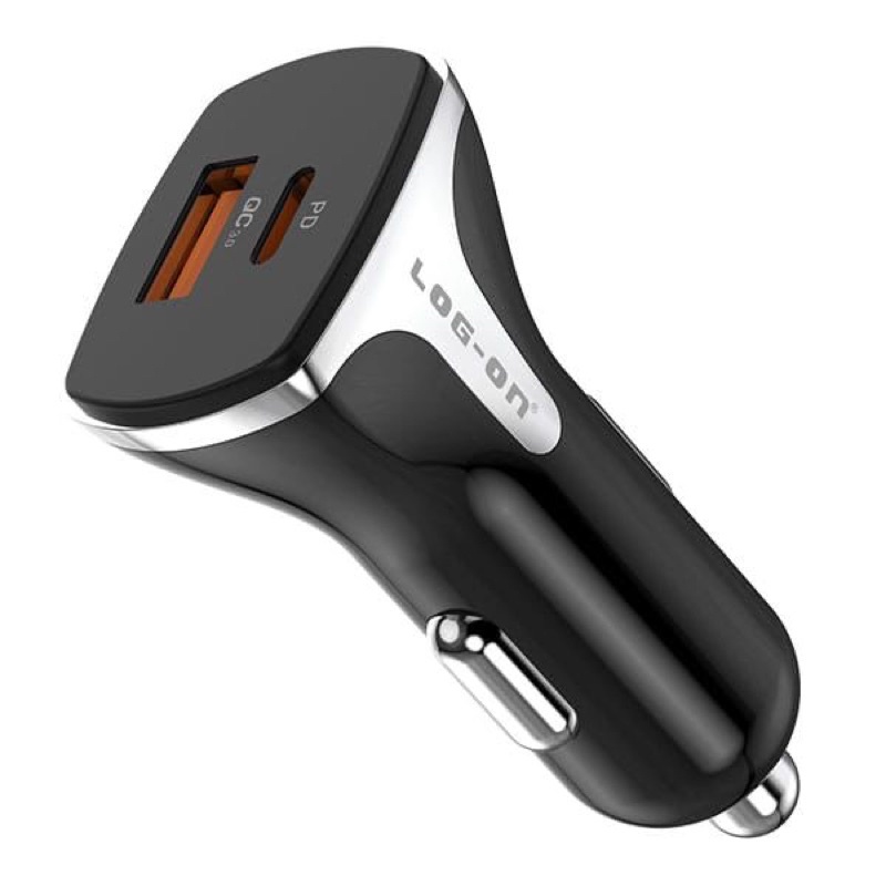 LOG-ON CAR CHARGER 36W PD+QC 3.0 SPACE X LO-SV32/ KEPALA CHARGER MOBIL LOG ON