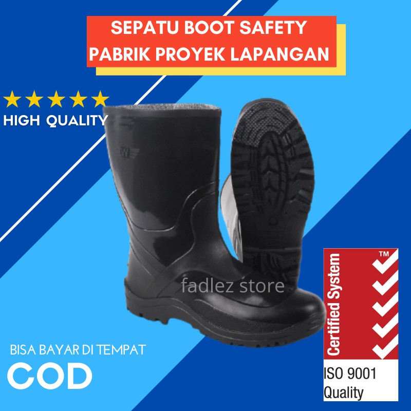 Sepatu Bots Pria Spatu Bot Karet Pendek Sawah Petani Kebun Proyek Pabrik