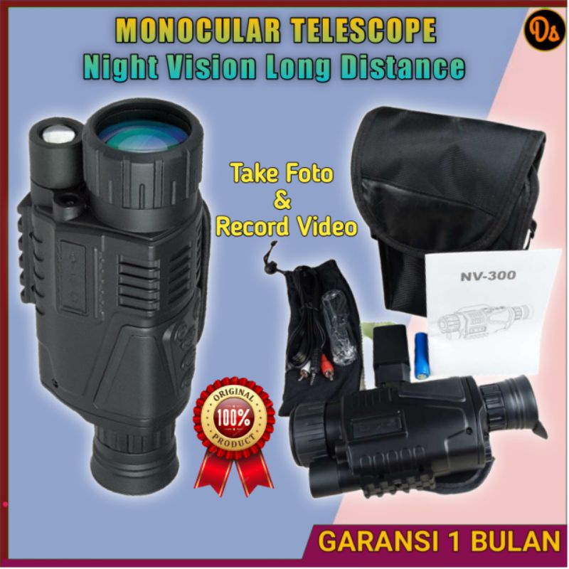 PROMO Teropong malam Teleskop Night Vision Long Distance Monocular Telescope NV-300 night vision berburu malam binocular night vision teropong jarak jauh siang malam teropong malam hari teropong malam infrared OMOR0FBK