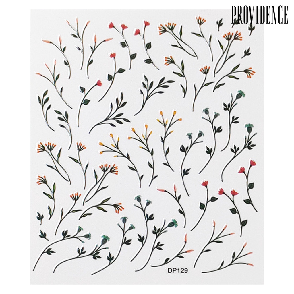 Providence 10Pcs/Set 3D Nail Branches Patterns Sticker Japanese Style Colorful Flowers Leaves Sticker Decal Rose Branch Slider for Manicure