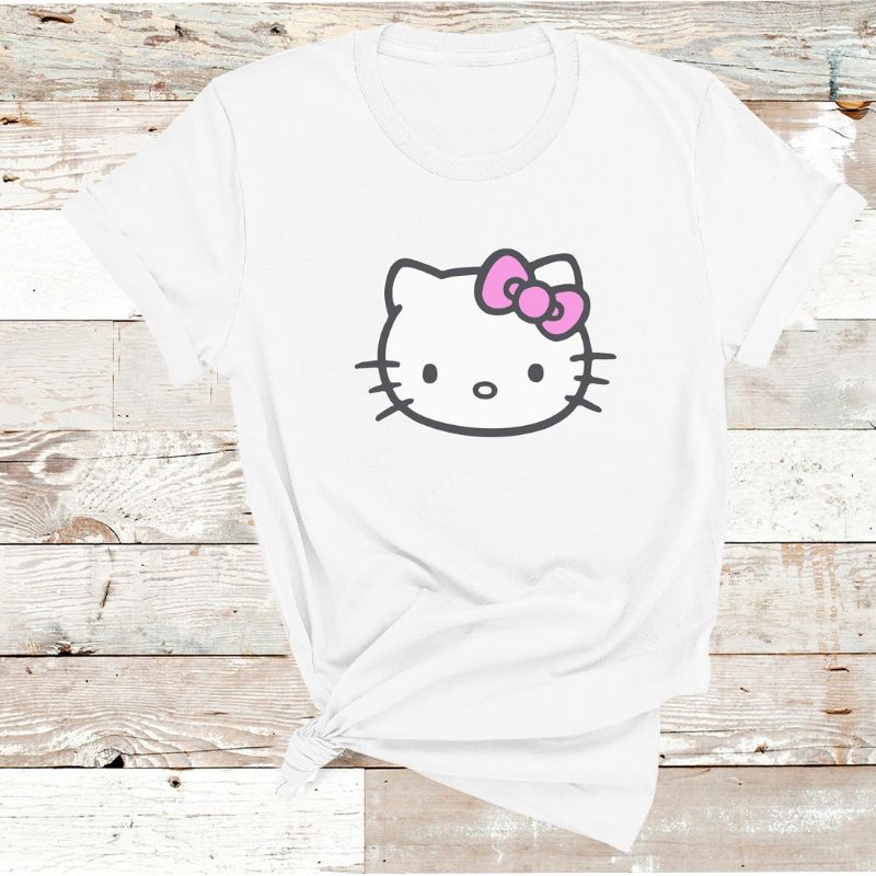 KAOS KATUN HELLO KITTY ANAK-ANAK &amp; DEWASA/KAOS KATUN 24S HELLO KITTY HEAD