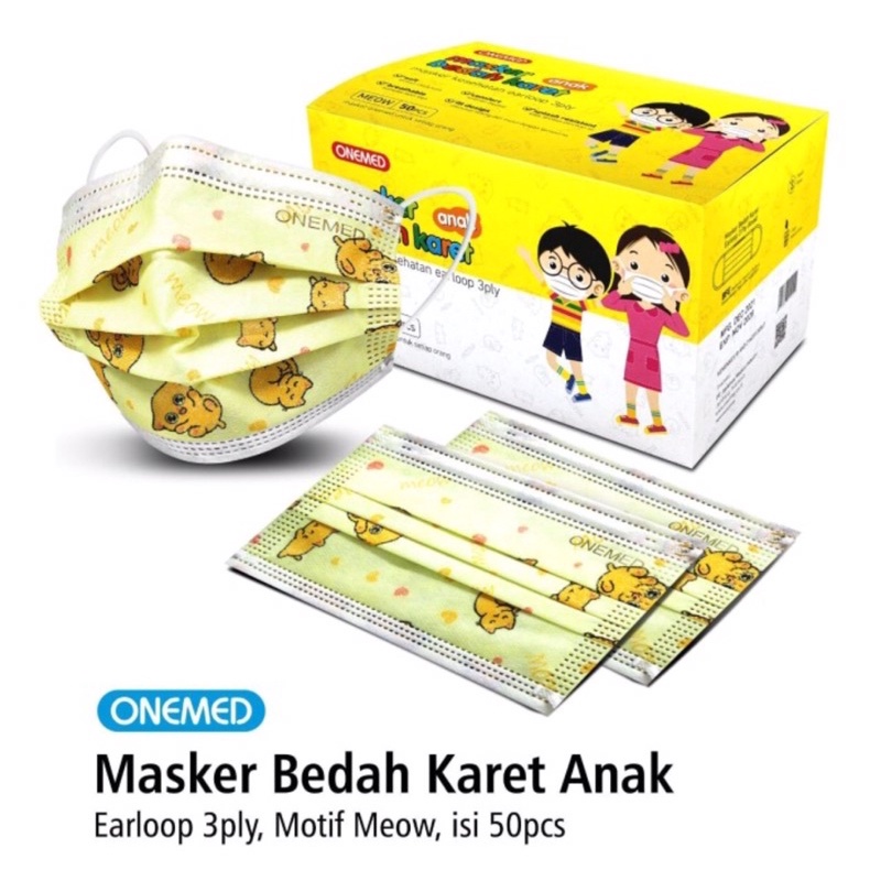 Masker Medis Karet Anak isi.50pcs karakter OneMed #AMG