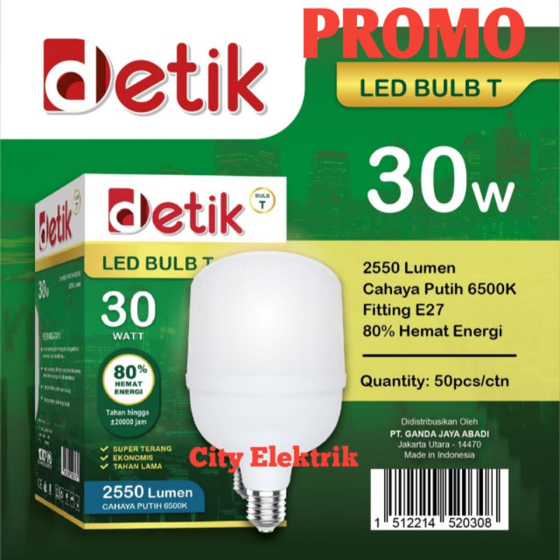 DETIK  Lampu Bohlam LED Capsule 30 Watt Bergaransi / Lampu Murah