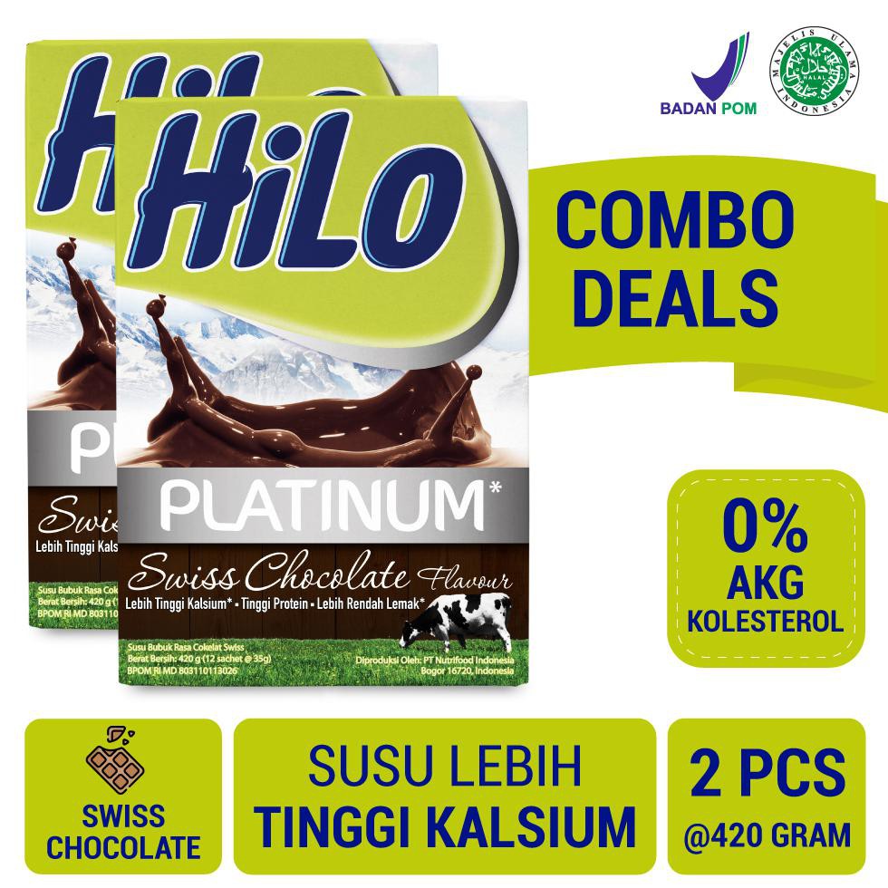 

( BISA COD ) Hilo Platinum Swiss Chocolate 12S X 35 gr x 2 pack EKSLUSIF [Kode 1|Kode 2|Kode 3|Kode