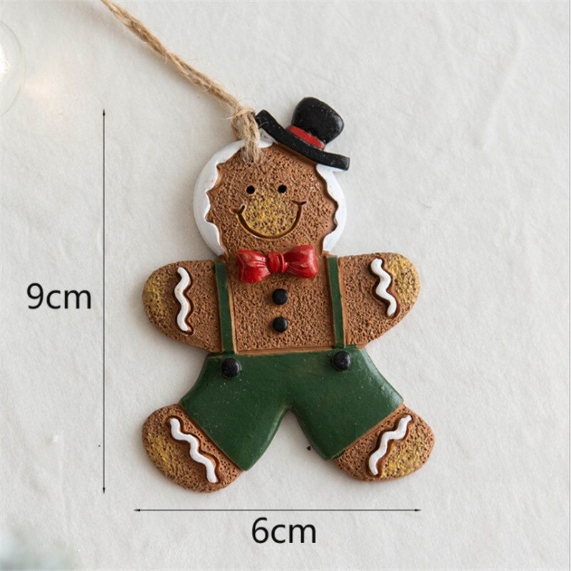 Ornamen Gantung Bentuk Gingerbread Man Bahan Resin Untuk Dekorasi Pohon Natal