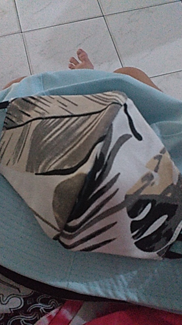 Masker Kain Motif Floral Tropical Adenia Daun Bunga Monstera Palem Palm 2 Lapis Kanvas Mask