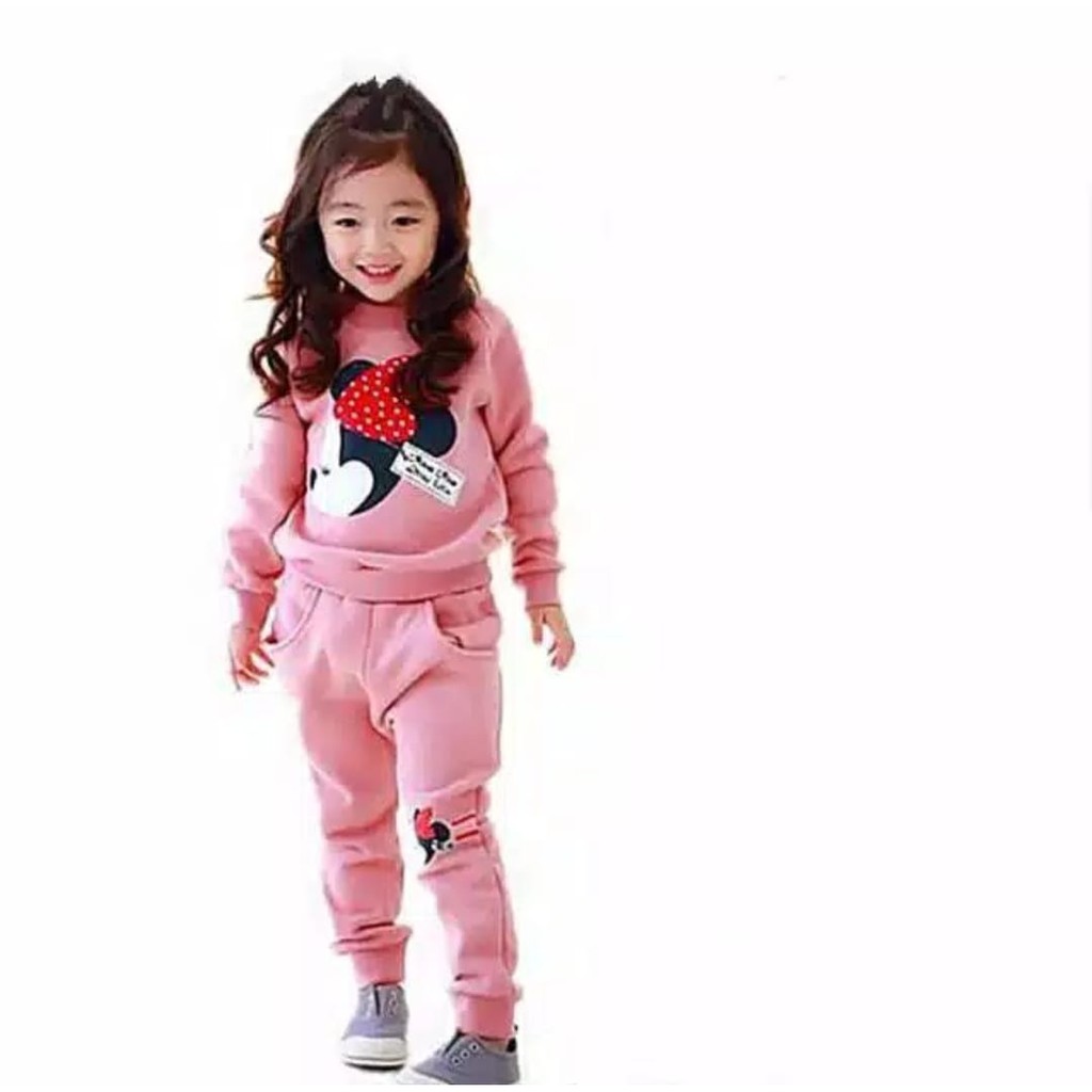 COD BEST SELLER SETELAN SWEATER MINNIE MOUSE 1-10 TAHUN SETELAN ANAK WANITA BABYTERRY SWEATER MURAH