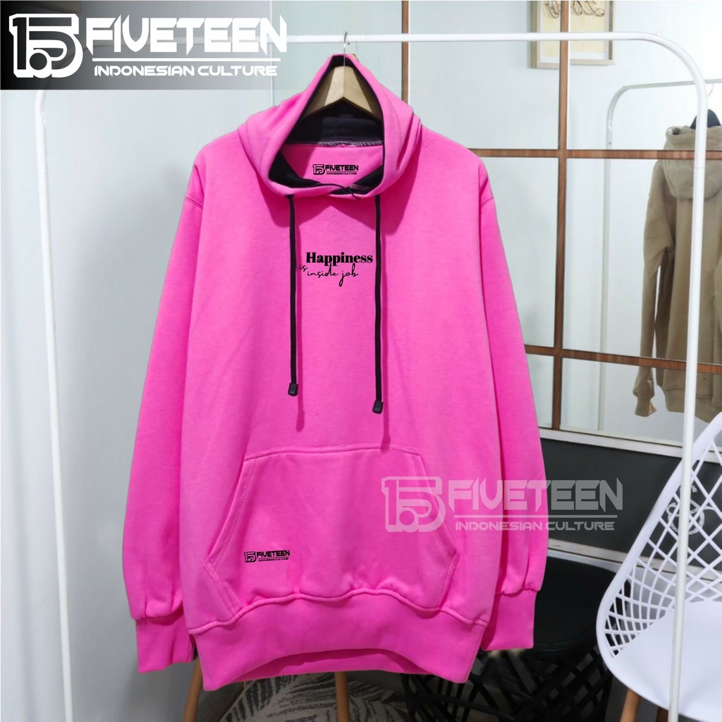 jaket distro original brand 15fifteen15 warna pink panta sablon happines is inside job suwiter pria distro original terbaru sweater bahan fleece tebal berkantong zipper hoodie premium tebal switer oblong oversize jumbo hoodie terbaru pria dan wanita 2022