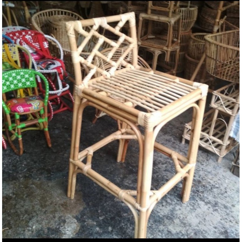 Kursi Rotan Bar Tinggi 70cm