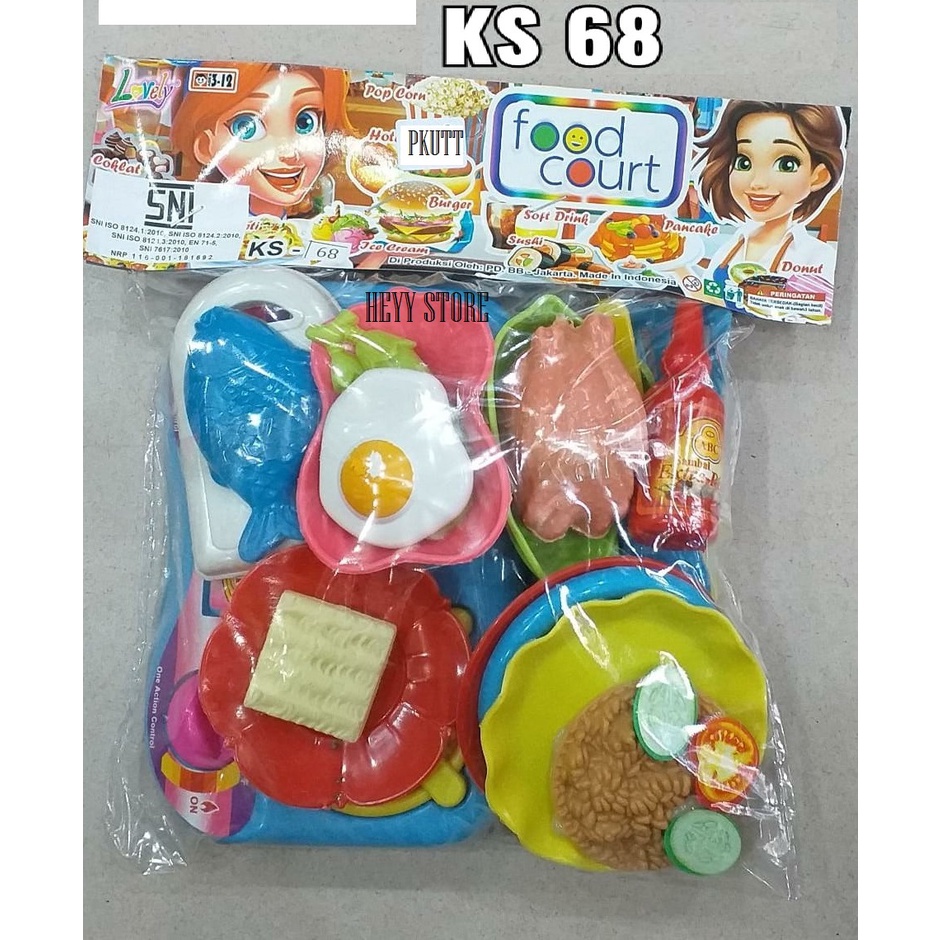 MAINAN MASAK ANAK PEREMPUAN MAINAN MASAK MASAKAN FOOD COURT KS68 MAINAN NASI GORENG