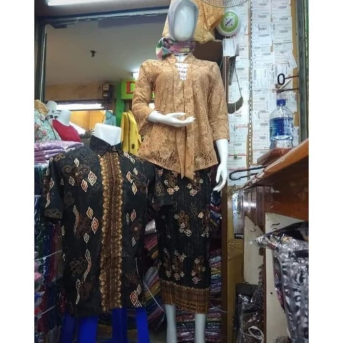 couple floy brukat set dan kemeja batik lengan pendek terbaru new fashion