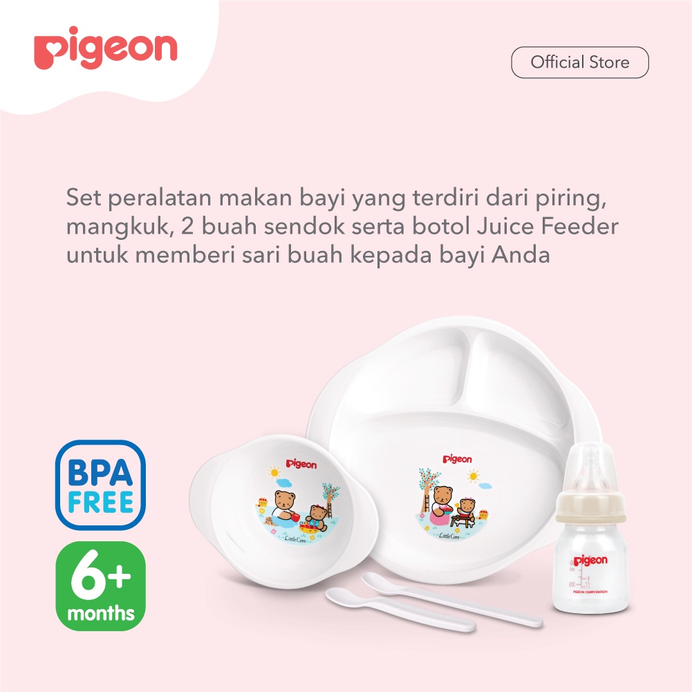 PIGEON Feeding Set With Juice Feeder | Perlengkapan Makan Bayi Pigeon Baby